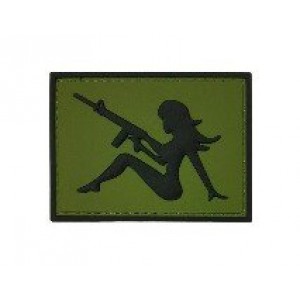 Нашивка PVC/ПВХ с велкро Girl With Rifle Олива